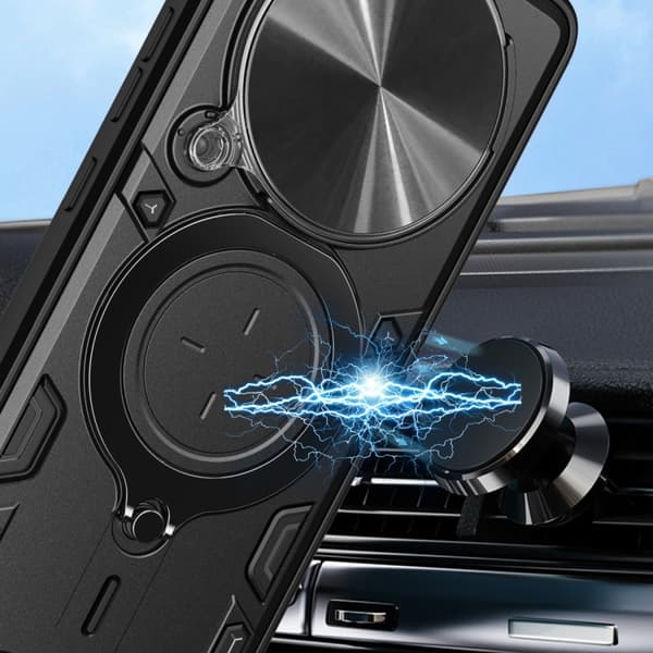 Redmi Note 14 Pro+ 5G - CD-textur Sliding Camshield Magnetisk Hållare fodral Blå
