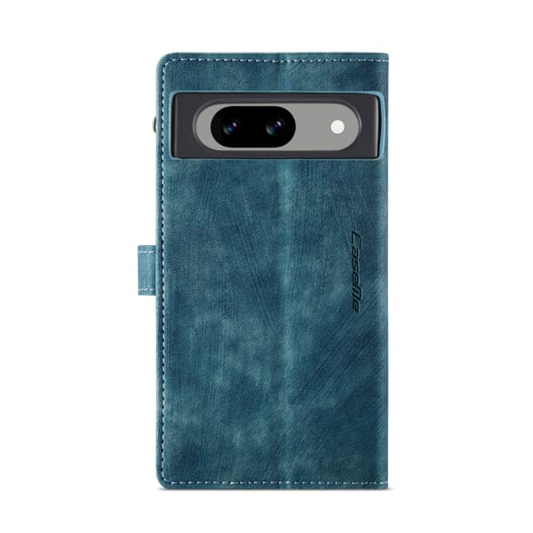 för Pixel 8a Skal CaseMe C30 Multifunktionellt Läderfodral Blå