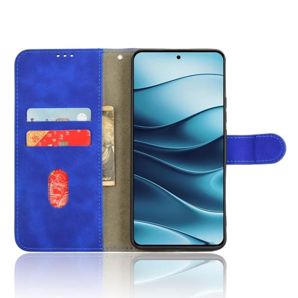 Redmi Note 14 4G - Magnetisk Flip Läderfodral med Skinnkänsla Blå