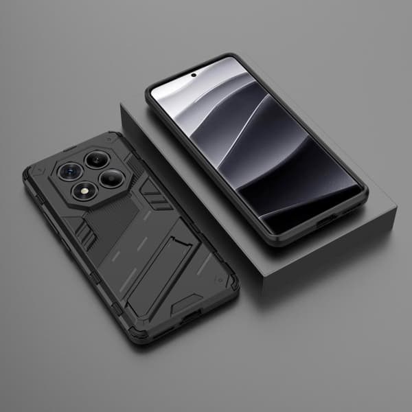 Redmi Note 14 Pro 4G - Punk Armor 2 i 1 PC + TPU Mobilskal med Ställning Svart