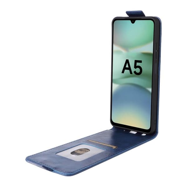 Redmi A5 4G - Magnetisk Vertikal Flip Läderfodral med Spänne Blå