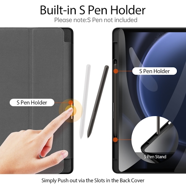 Samsung Galaxy Tab S9 FE+ Skal DUX DUCIS Domo Series Magnetisk Flip Läder Svart