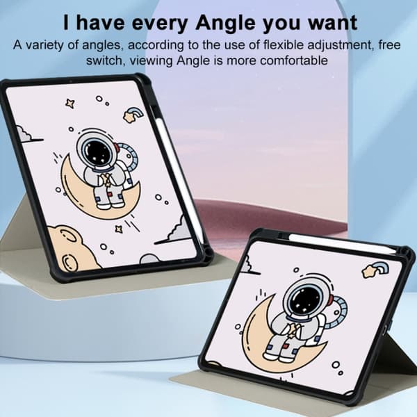 iPad mini 6 Skal - 3-Faldig 360 Rotationsmålad Läderfodral Astronaut