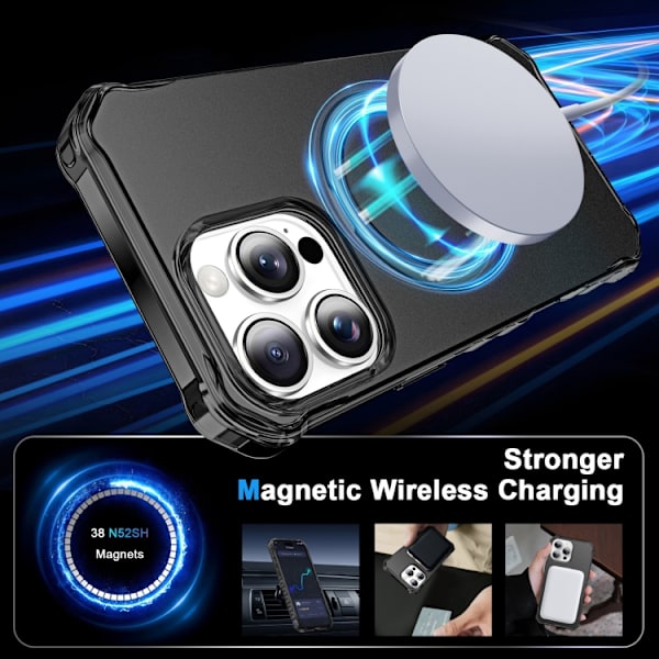 iPhone 16 Pro Max Solid Color Wave MagSafe Skal Svart