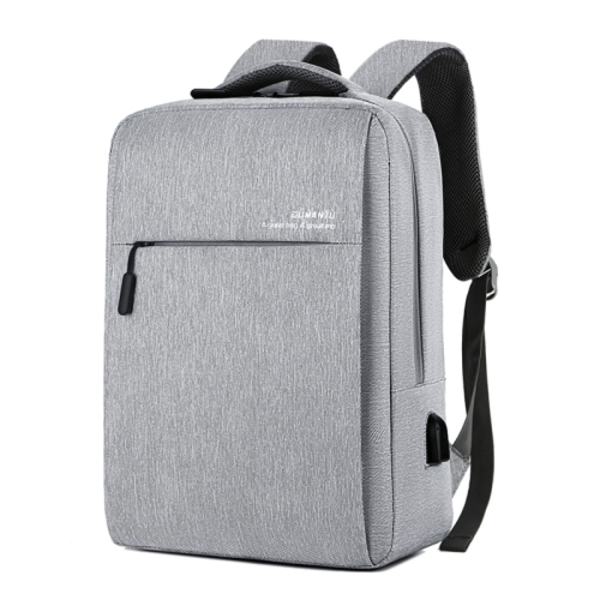 OUMANTU 9002A Business Laptopväska Herr Casual Ryggsäck med Extern USB-port Ljusgrå