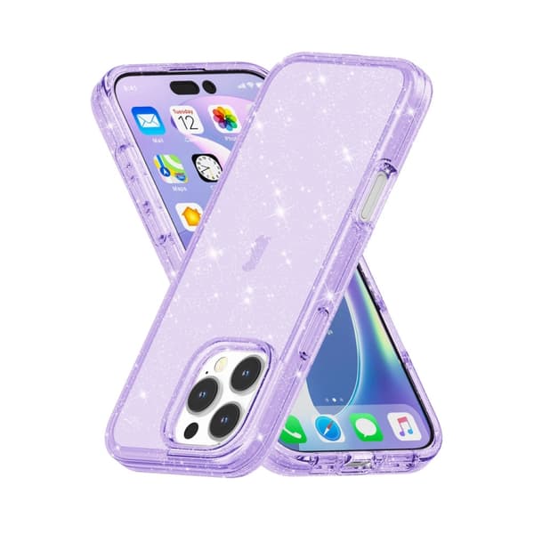 iPhone 16 Pro Max Shockproof Terminator Glittrande Pulver Skal Purpur