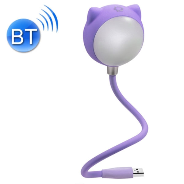L3 USB Bluetooth-högtalare Ögonskydds skrivbordslampa Sovrums sänglampa (Lila)