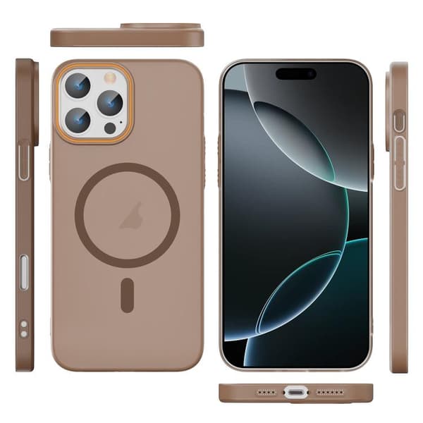 iPhone 16 Pro Max Translucent Frosted Skal med MagSafe Ökenguld