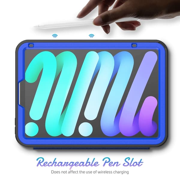 iPad mini 6 / mini 2024 Skal - Smart B Magnetiskt Läderfodral Blå