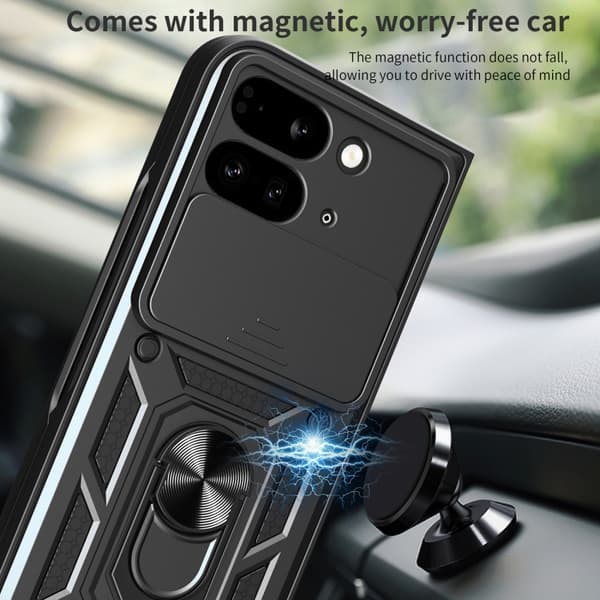 för Pixel 9 Pro Fold Skal med Glidande Kameraskydd - TPU+PC Design Grön
