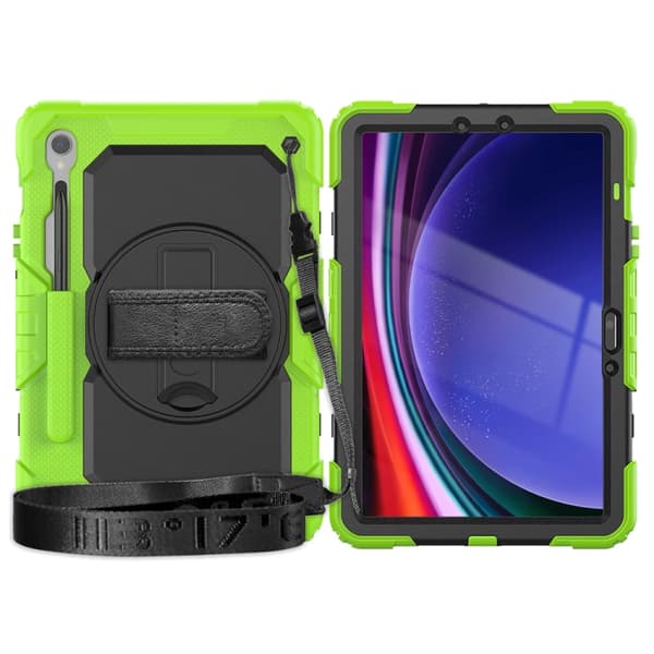 Samsung Galaxy Tab S8/S7 Silikon + PC Tabletfodral Gul Grön+Svart
