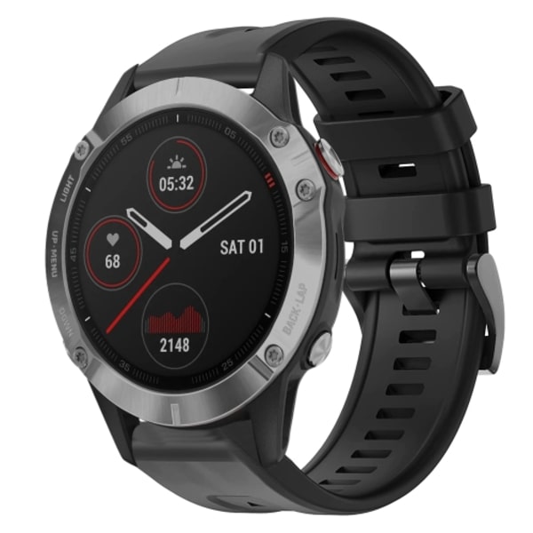 För Garmin Fenix ​​6 GPS metallspänne i enfärgad watch Black