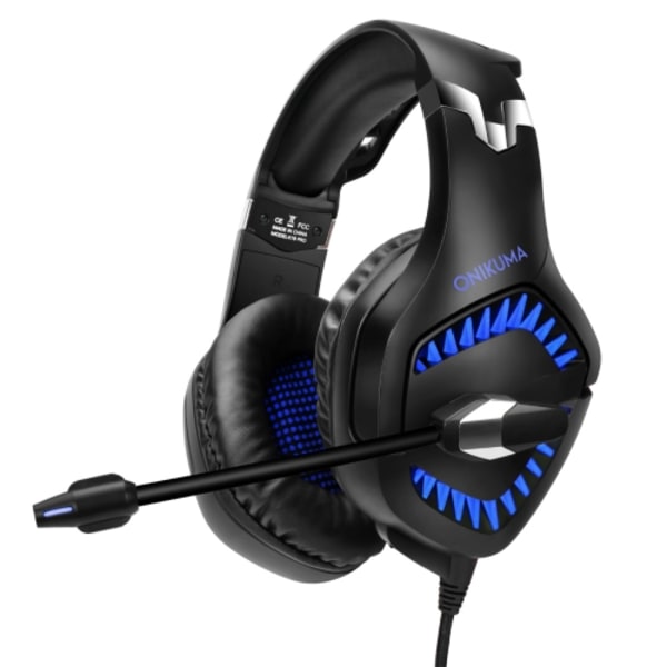 ONIKUMA K1 PRO Stereo Surround Gaming-hörlurar med mikrofon och LED-lampor Svart blå