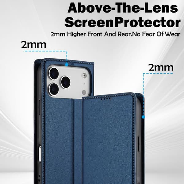 iPhone 18 Pro Max / iPhone 17 Pro Max Skal - LC.IMEEKE L1 Series med Frostad Fin Textur av PU Blå