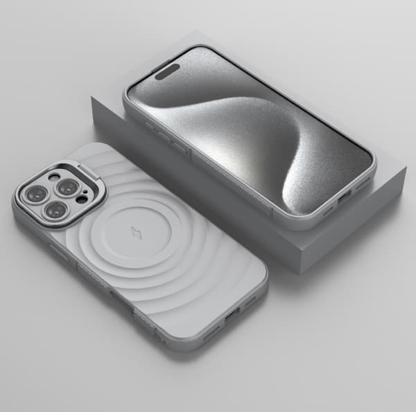 iPhone 16 Pro Lensram med korrugerad MagSafe Skal Grå