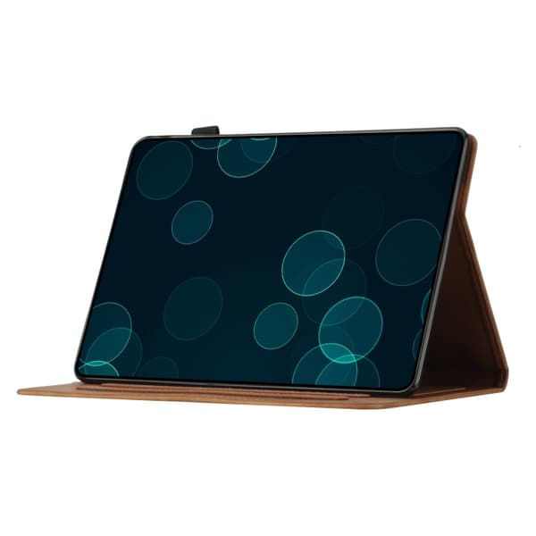 Samsung Galaxy Tab A9+ / A11+ Smart läderfodral med kokosnötsträdprägling Brun
