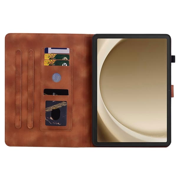Samsung Galaxy Tab A9+ / A11+ Lily Prägad Läderfodral Brun