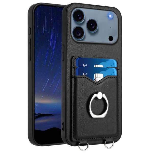 iPhone 18 Pro Max / iPhone 17 Pro Max Skal med R20 Ringkortshållare Svart