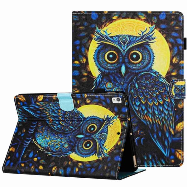 Samsung Galaxy Tab S6 Lite P610 Mönstrad Läderfodral Månsken Örn