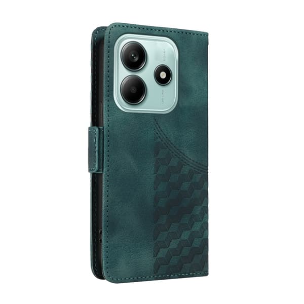 Redmi Note 14 5G - Prägad Rhombus Stjärnläder fodral Grön