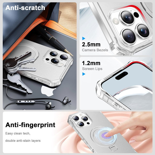 iPhone 16 Pro Max Solid Color Wave MagSafe Skal Silver