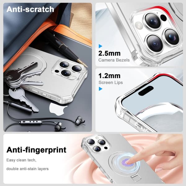 iPhone 16 Pro Solid Color Wave MagSafe Skal Silver