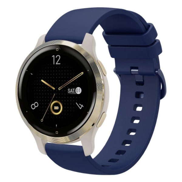 För Garmin Venu 2S 18mm enfärgad mjukt watch Navy Blue