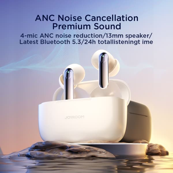 JOYROOM JR-BC1 Jbuds Series True Wireless Brusreducerande Bluetooth-hörlurar Vit