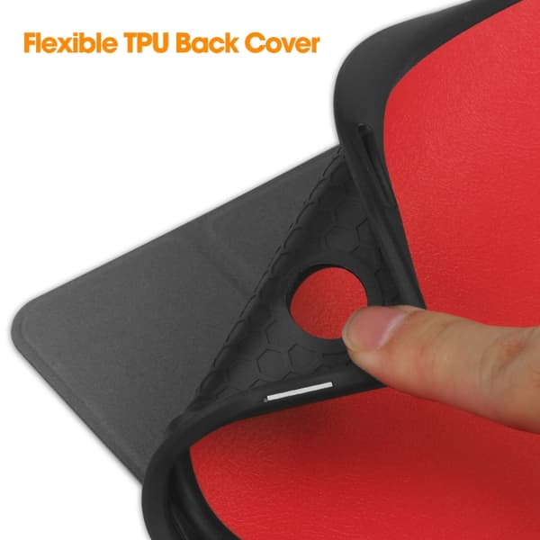 Samsung Galaxy Tab A9+ / A11+ 3-Fold TPU Smart Leather Case Röd