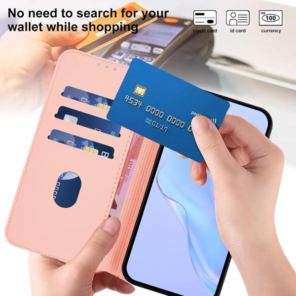 iPhone 18 Pro Max / iPhone 17 Pro Max Skal Läderfodral - Solid Färg med Lanyard Rosa