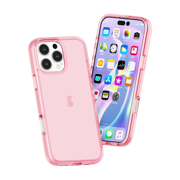 iPhone 16 Pro Shockproof Terminator Transparent Skal Rosa