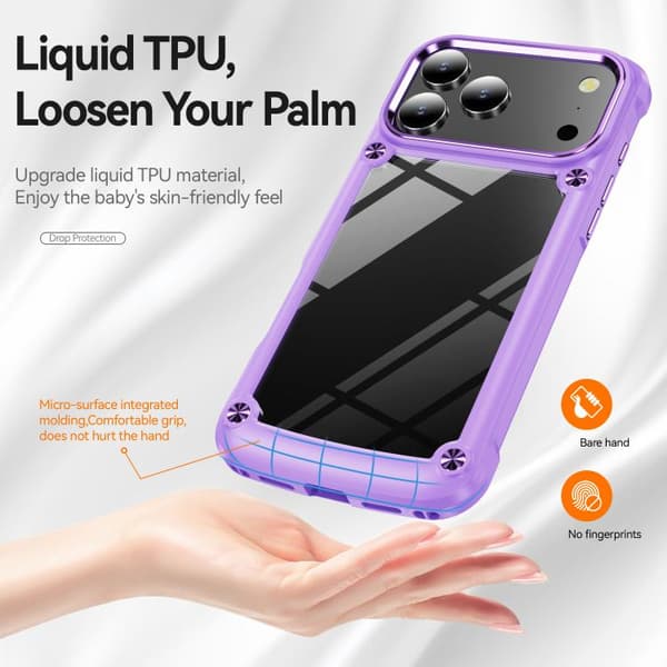iPhone 17 Pro Skal med TPU + PC Linsskydd Purpur