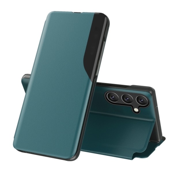 Samsung Galaxy S24+ 5G Skal i Läder med Flip Holder Indigo