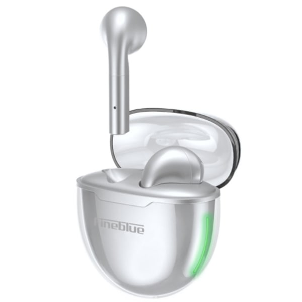 Fineblue F-22PRO TWS Bluetooth-hörlurar med transparent gelladdningsfodral Silver