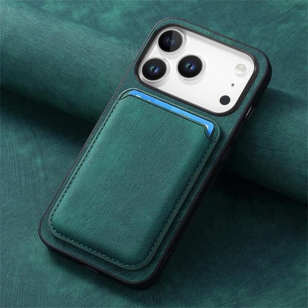 iPhone 18 Pro Max / iPhone 17 Pro Max Retro Läder Kortväska Magnetisk Skal Grön