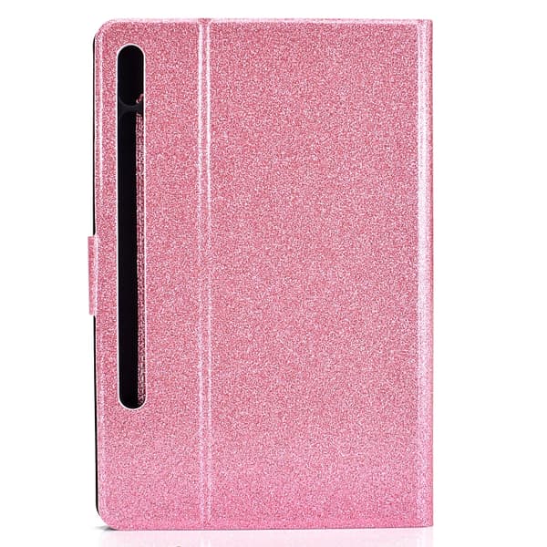 Samsung Galaxy Tab S8/S7 Smart Läderfodral med Glittrande Varnish Rosa