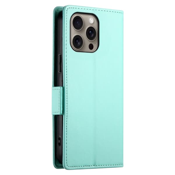 iPhone 16 Pro Max Skal - Magnetiskt Frostat Läderfodral Mintgrön