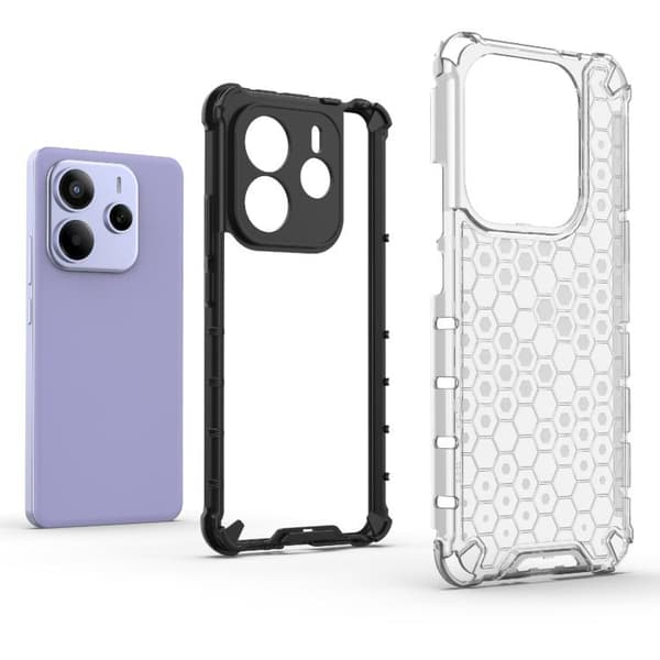 Redmi Note 14 5G - Honeycomb Stöttålig Mobilskal Röd
