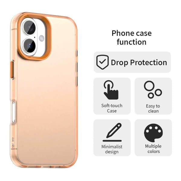 iPhone 17 Skal - Candy PC Hybrid TPU Stötsäker Orange