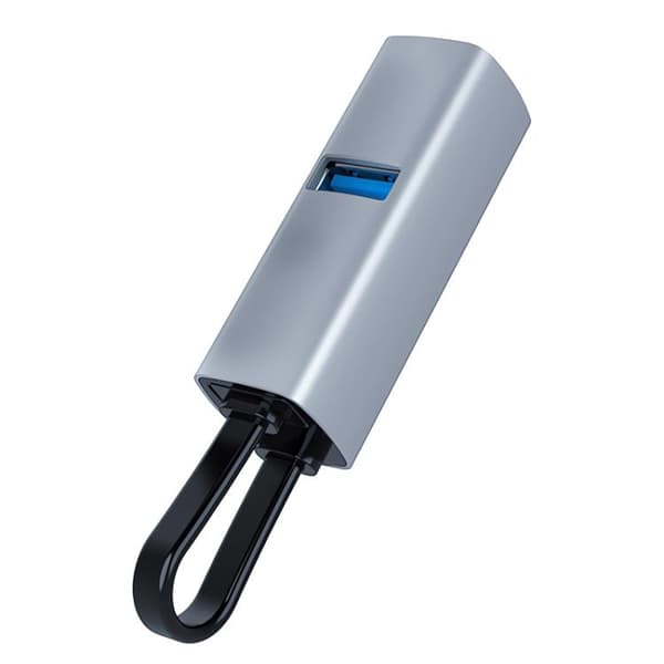 USB till USB3.0 och Dubbel USB2.0 Bärbar Multifunktionell Dockningsstation Hub Adapter (Silver)