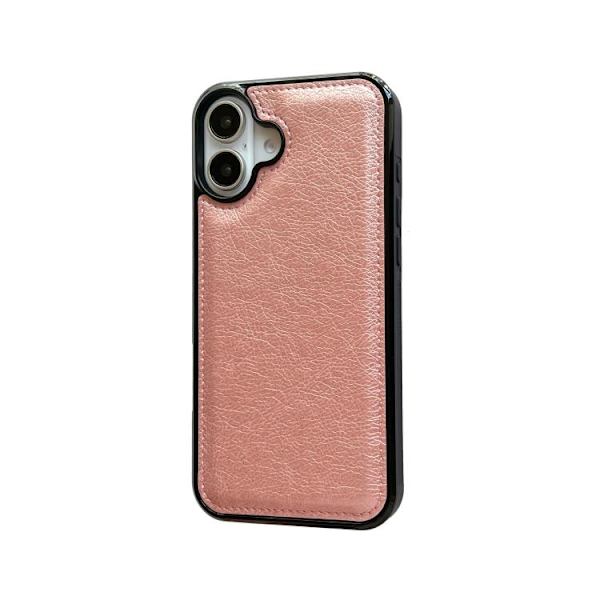 iPhone 17 Skal - Lädertextur Roséguld