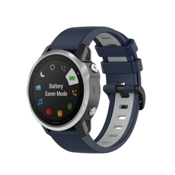 För Garmin Fenix ​​6 Tvåfärgs watch Midnight Blue Gray