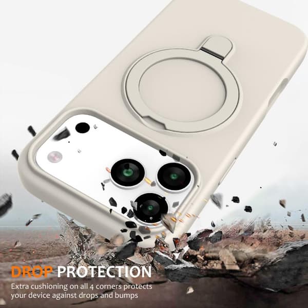 iPhone 18 Pro Max / iPhone 17 Pro Max Skal - Flytande Silikon med MagSafe Magnetisk Ringhållare Antikvit