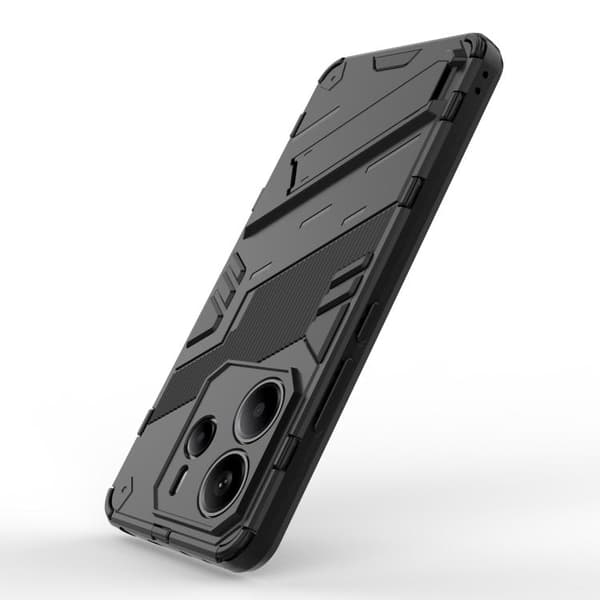 Redmi Note 14 4G - Punk Armor 2 i 1 PC + TPU Mobilskal med Ställ, Svart