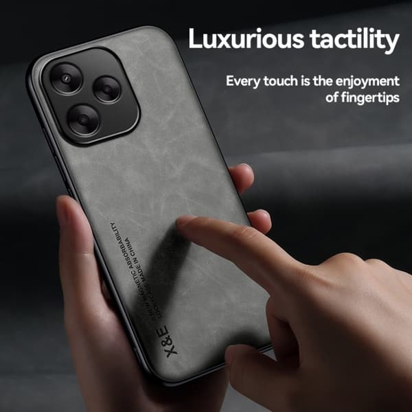 Redmi K80 Magnetisk Läderfodral - Skinnkänsla Bakskydd för Blå