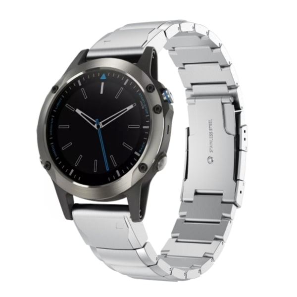 För Garmin Quatix 5 22mm Tortoise Shell i rostfritt stål watch Sliver