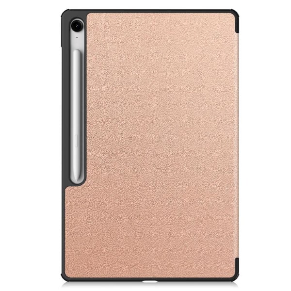 Samsung Galaxy Tab S10 FE+ Skal Custer Pure Color 3-Faldig Smart Läderfodral Roséguld