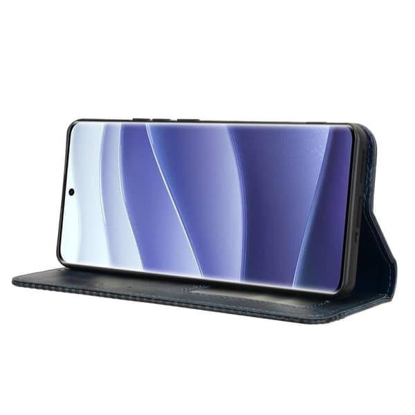Redmi Note 14 Pro+ 5G - Magnetisk Spänne Retro Textur Läder fodral Blå