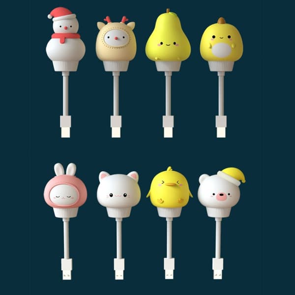 Cartoon USB Power Mini Nattljus - Fjärrkontroll Version (Päron)