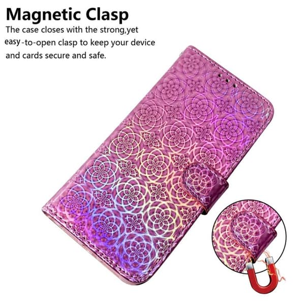 iPhone 18 Pro Max / iPhone 17 Pro Max Skal Läderfodral med Färgglad Magnetspänne Rosa